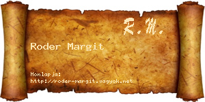 Roder Margit névjegykártya